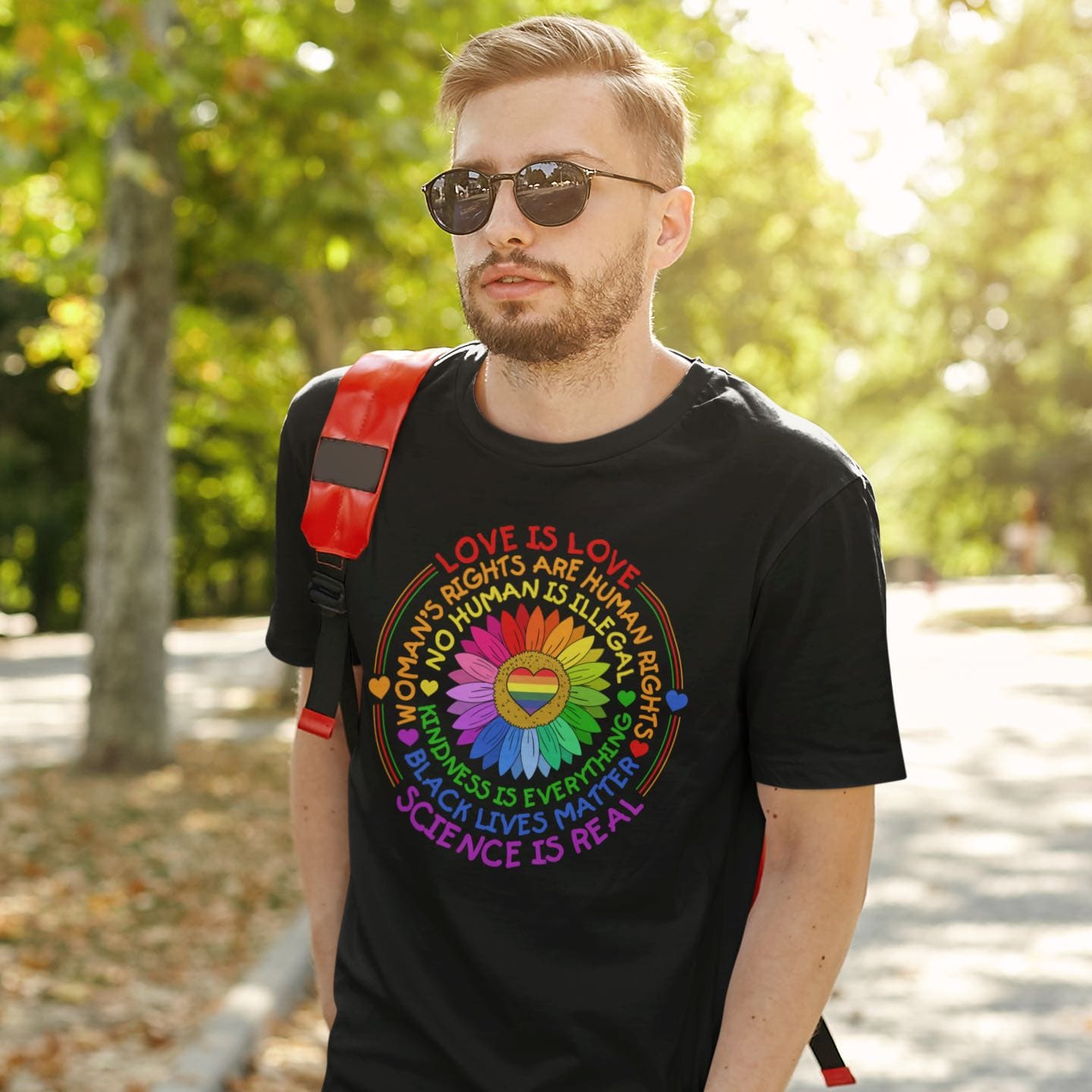 LGBT pride shirt, human rights tee, in use