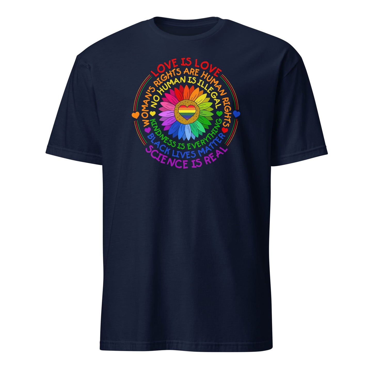 LGBT pride shirt, human rights tee, navy