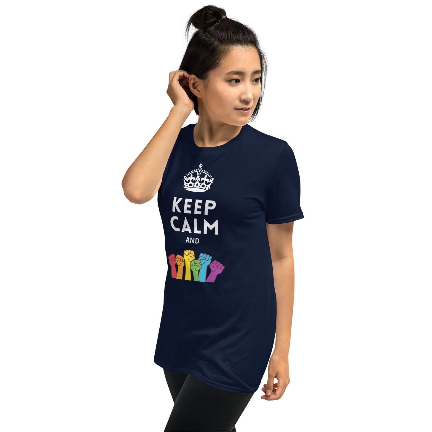 pride shirt, fight LGBTQ rights tee, model 2