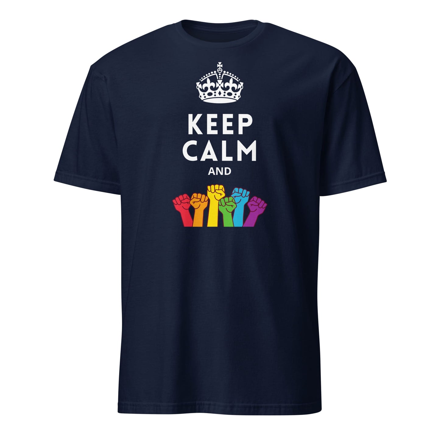 pride shirt, fight LGBTQ rights tee, navy