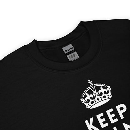 Detail pride sweatshirt with a white crown design and text on a white background