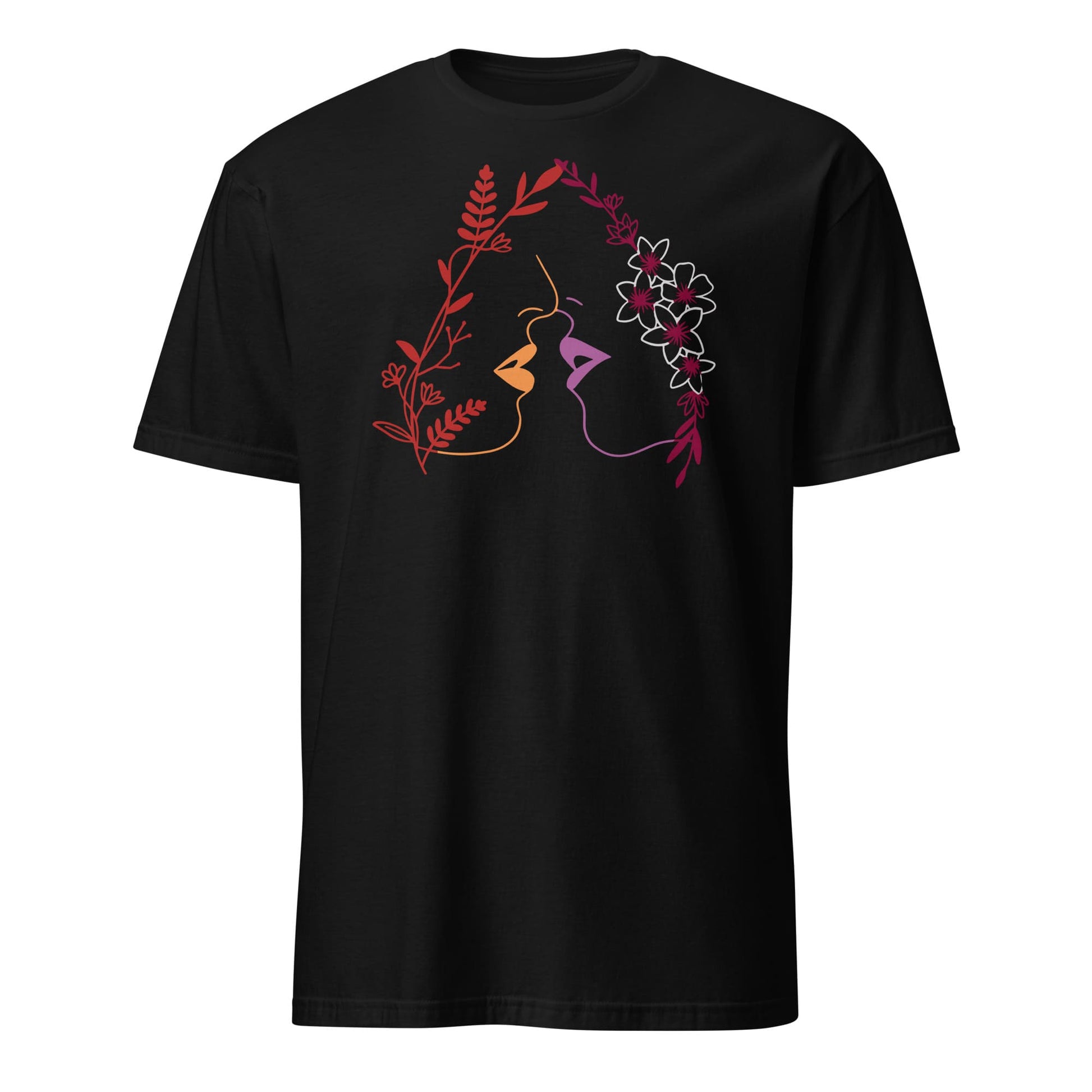 lesbian shirt, kissing women line art, hang