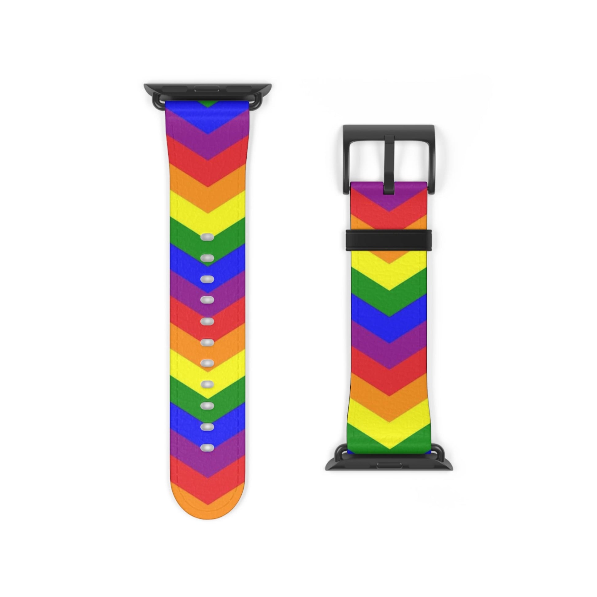 LGBT apple watch band, rainbow chevron pattern