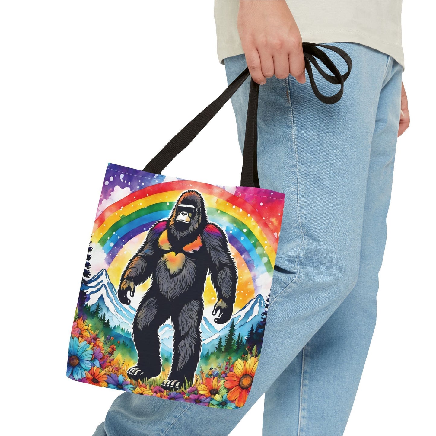 lgbt pride bigfoot tote bag, small