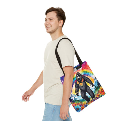 lgbt pride bigfoot tote bag, medium