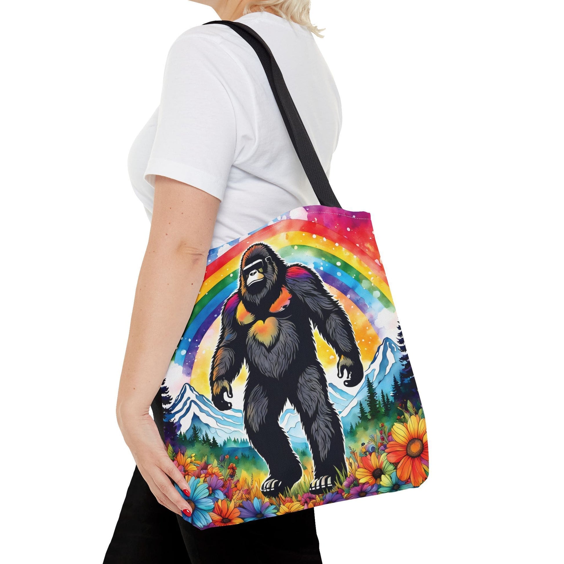 lgbt pride bigfoot tote bag, medium