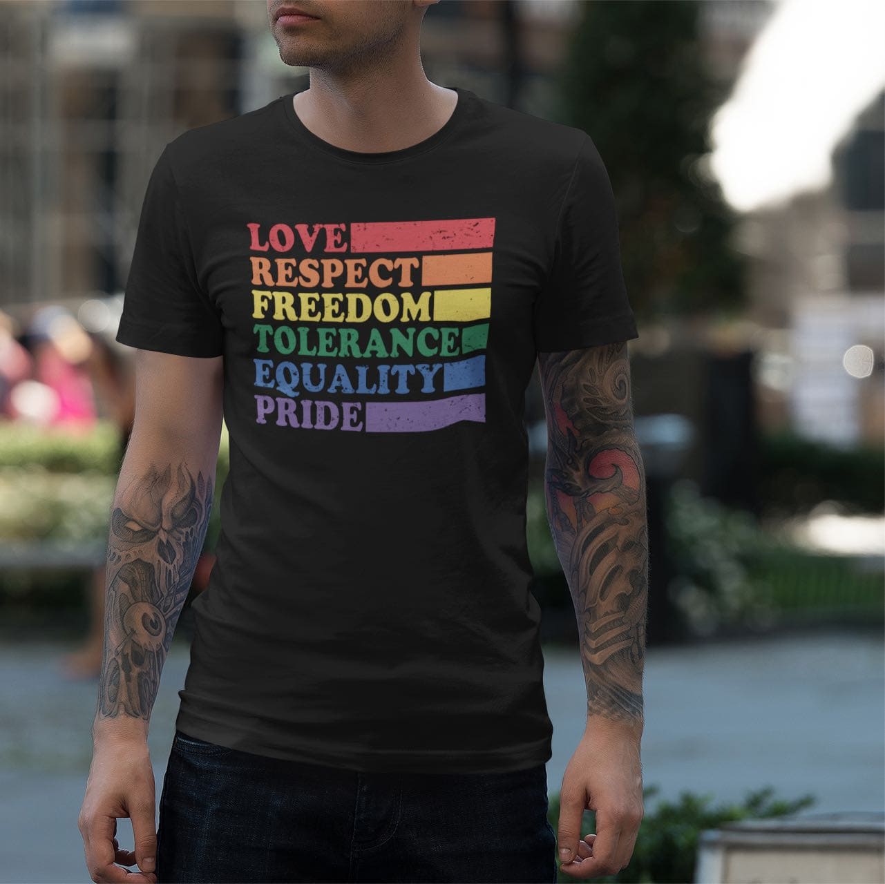 LGBT shirt, pride visibility tee, in use