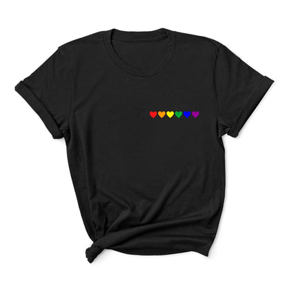 LGBT shirt, subtle rainbow pride pocket design tee, main