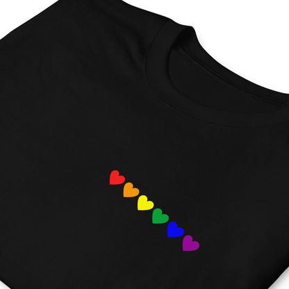 LGBT shirt, subtle rainbow pride pocket design tee, zoom