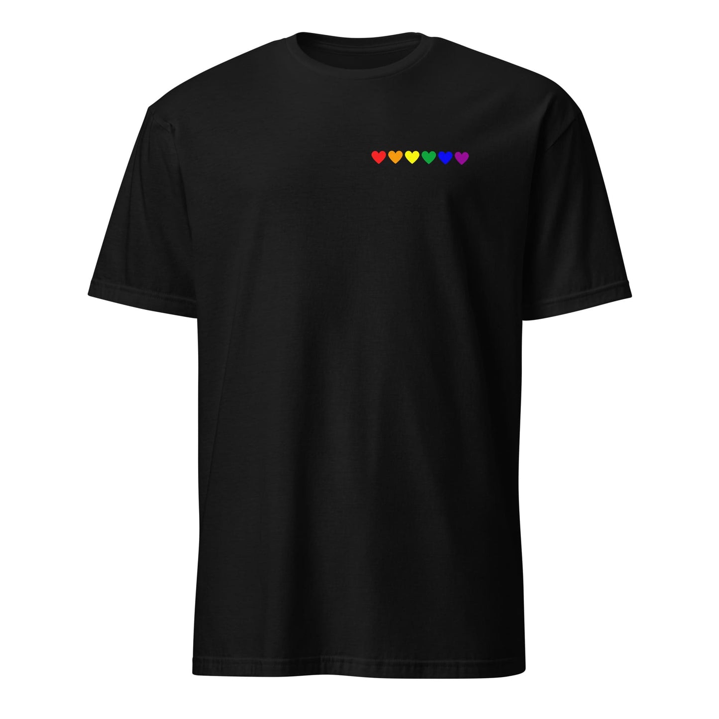 LGBT shirt, subtle rainbow pride pocket design tee, hang