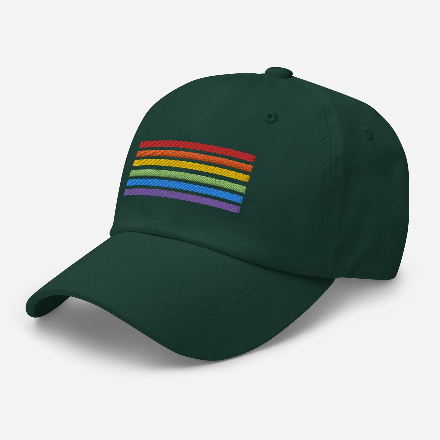 LGBT pride hat, rainbow flag embroidered cap, left