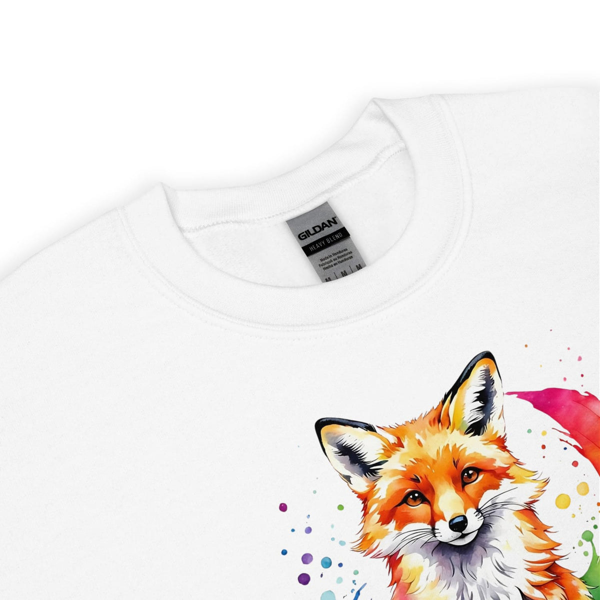 watercolor rainbow pride lgbtq fox sweatshirt, zoom
