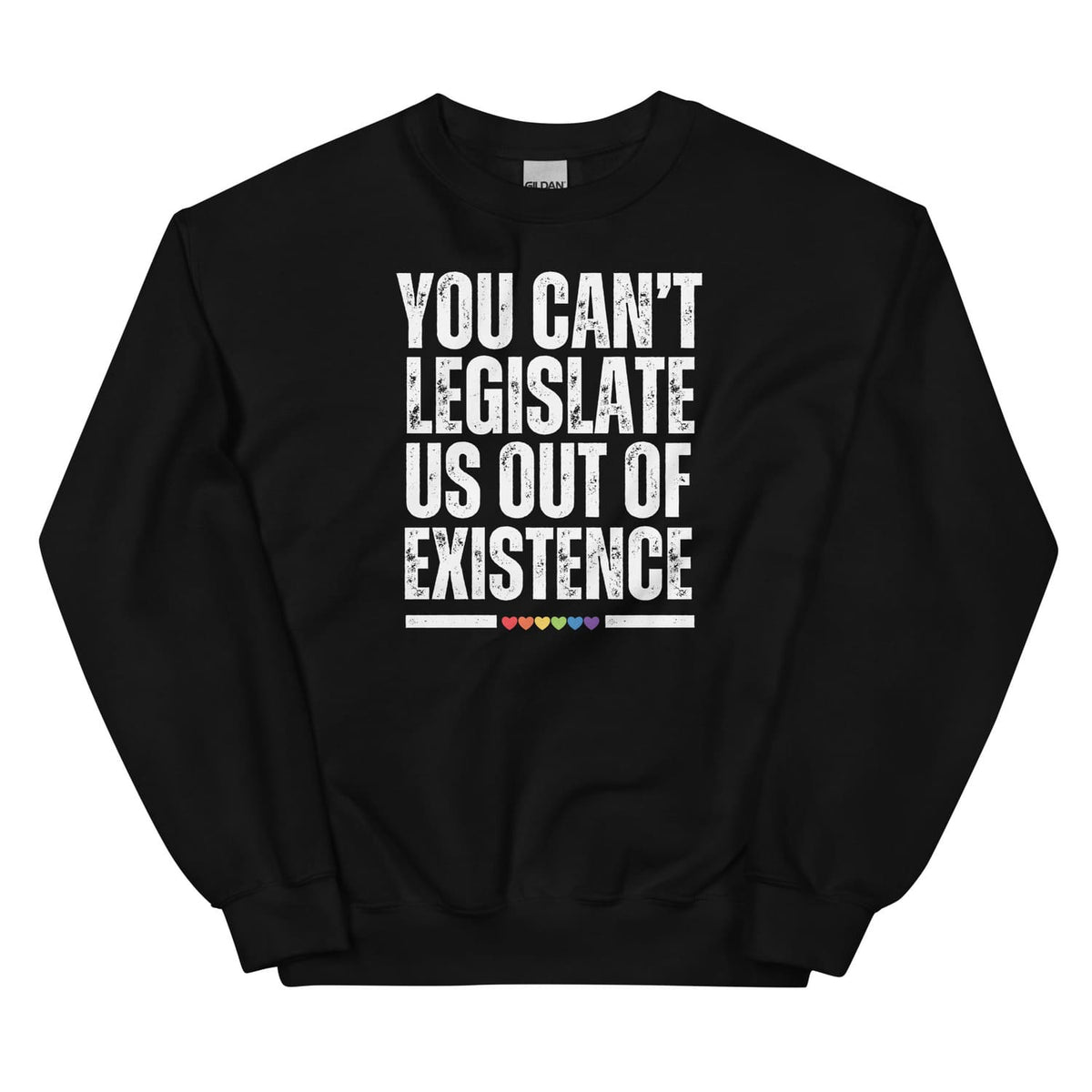 Black sweatshirt with LGBTQ rights slogan