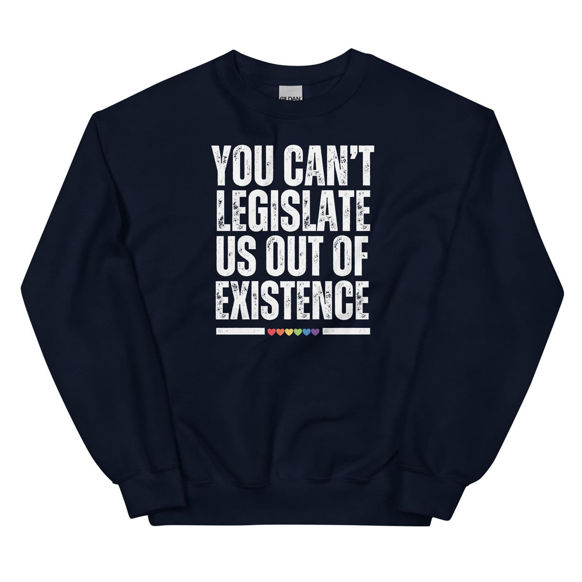 sweatshirt with LGBTQ rights slogan, navy