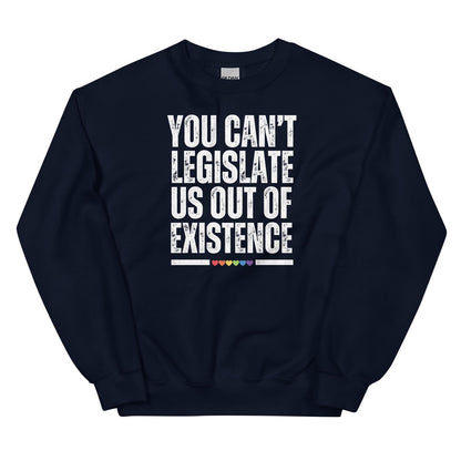 sweatshirt with LGBTQ rights slogan, navy