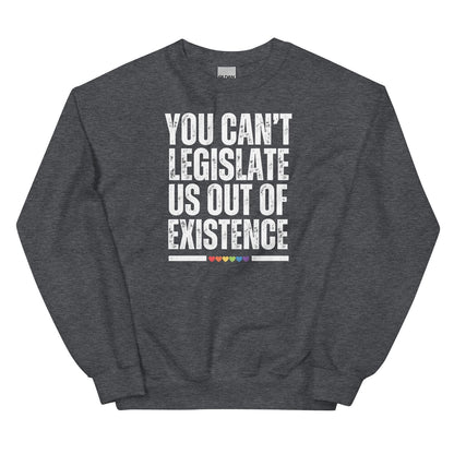 sweatshirt with LGBTQ rights slogan, grey
