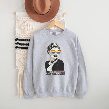 bookish pride prejudice lgbtq sweatshirt, hanging