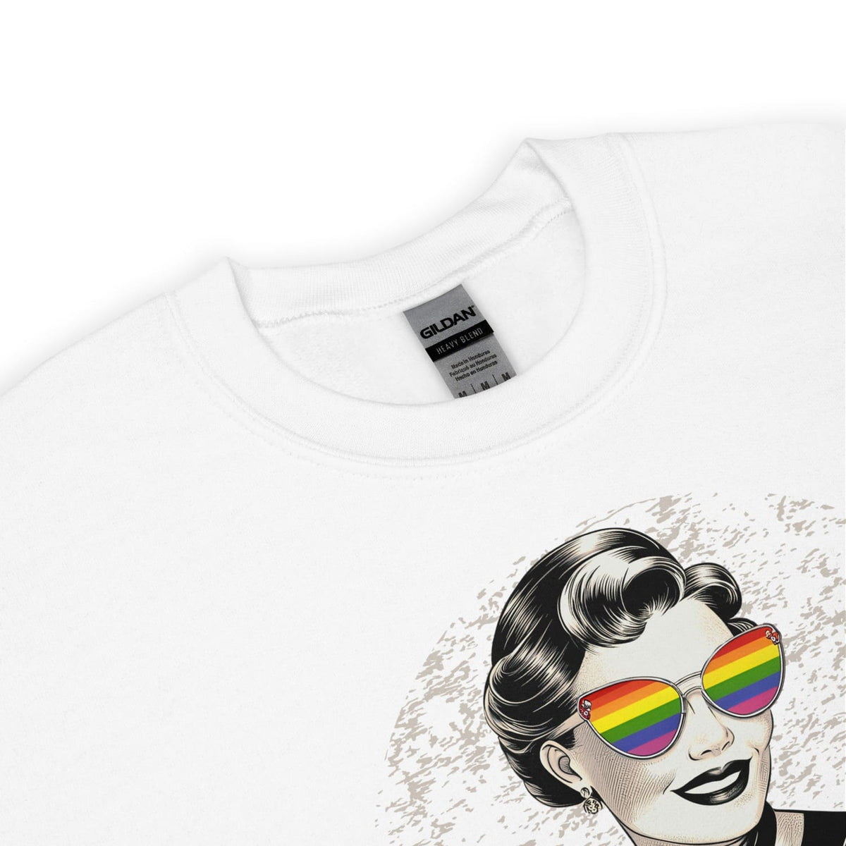 bookish pride prejudice lgbtq sweatshirt, detail