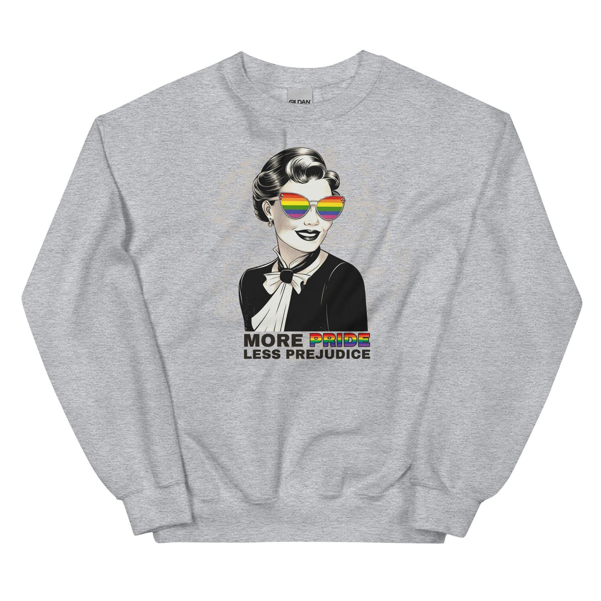 bookish pride prejudice lgbtq sweatshirt, grey