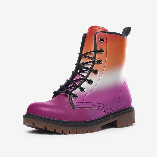 lesbian shoes, sunset flag combat boots