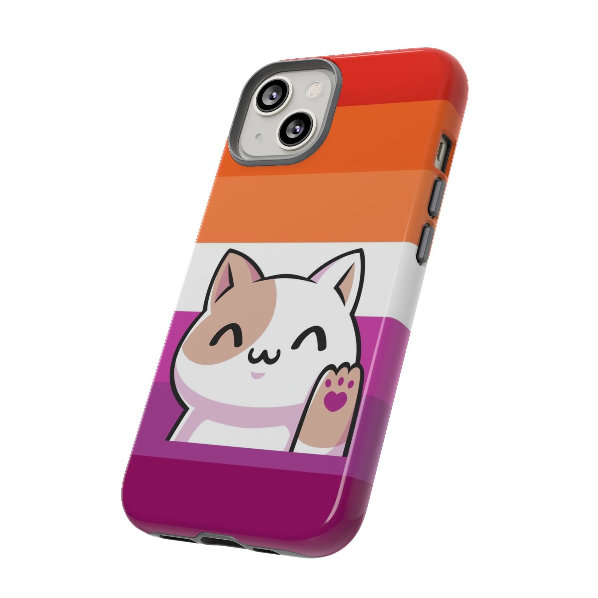 lesbian phone case kawaii cat, side