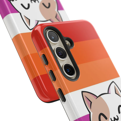 lesbian phone case kawaii cat, close up