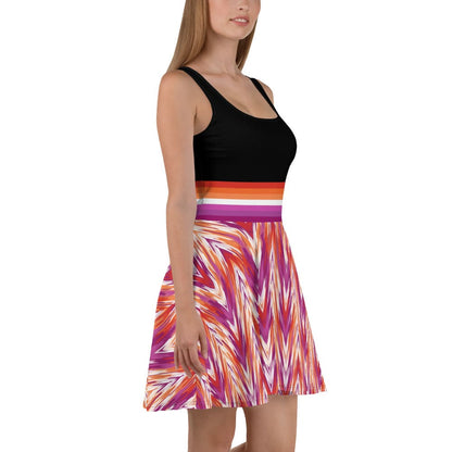 lesbian dress, subtle sunset flag pride clothing, right