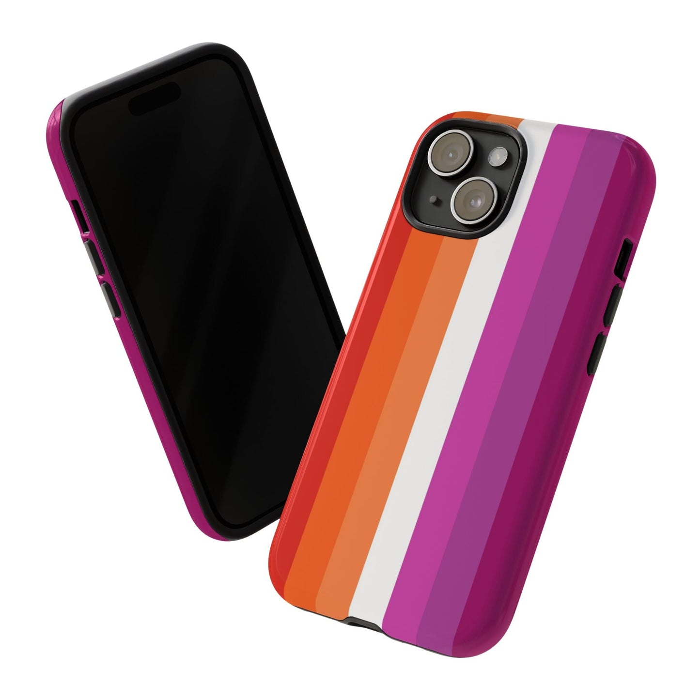 lesbian sunset flag phone case, tilt