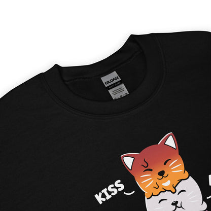 Detail of subtle lesbian pride sweatshirt 