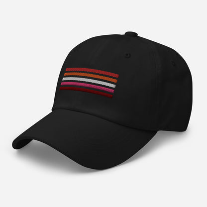 lesbian hat, wlw sunset flag pride embroidered cap, left