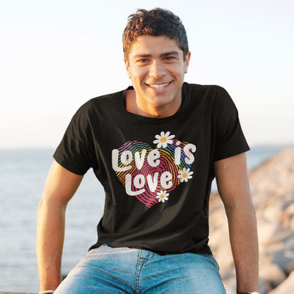 LGBT shirt, love is love pride tee, in use