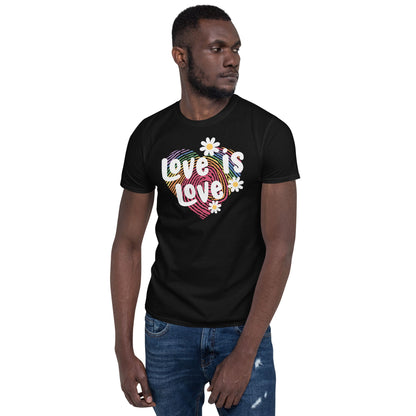 LGBT shirt, love is love pride tee, model 1