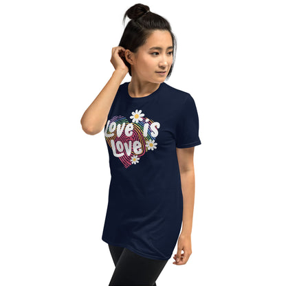 LGBT shirt, love is love pride tee, model 2