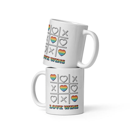 LGBT mug, love wins pride coffee or tea cup both sides