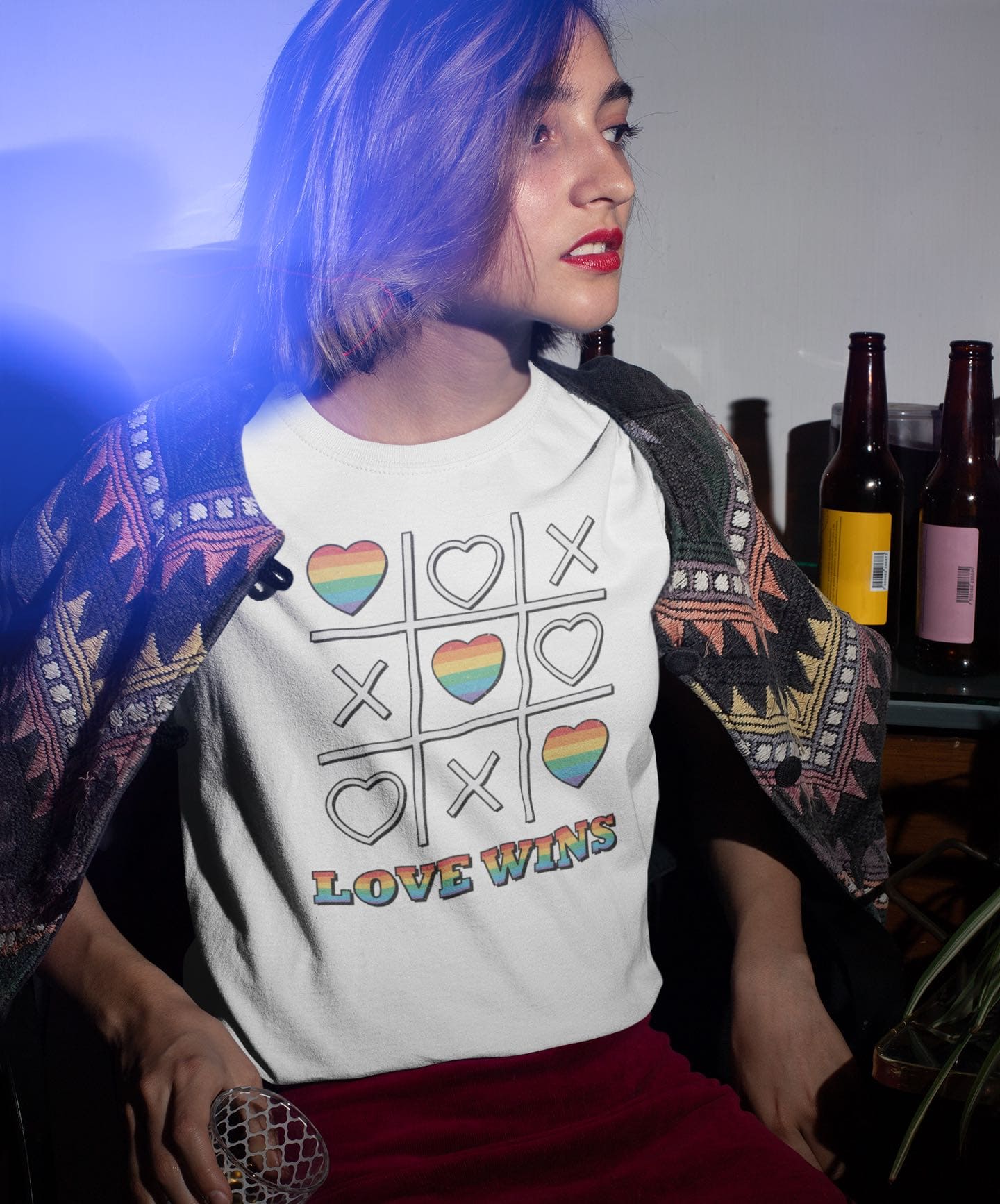 LGBT shirt, love wins pride tee, in use