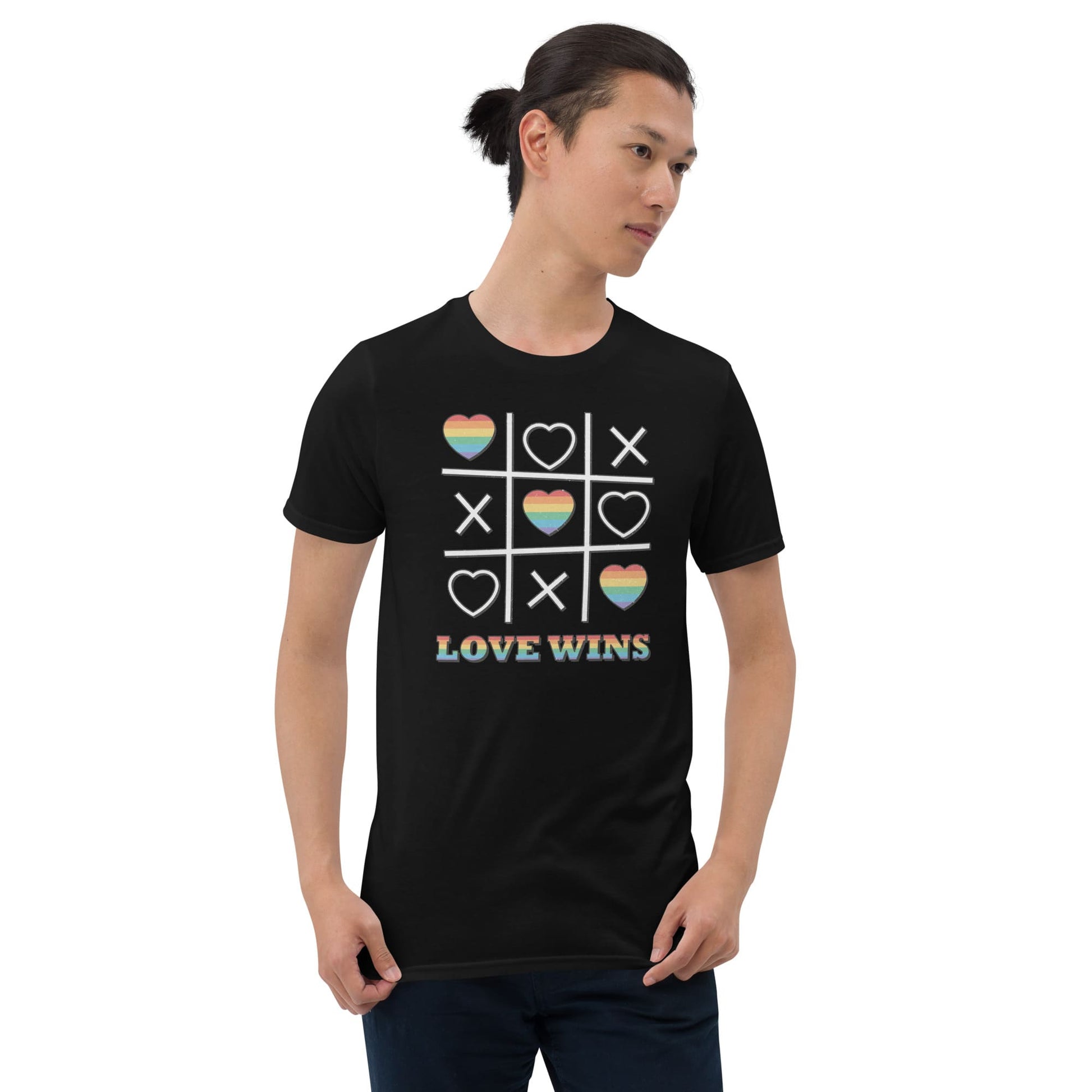 LGBT shirt, love wins pride tee, model 1