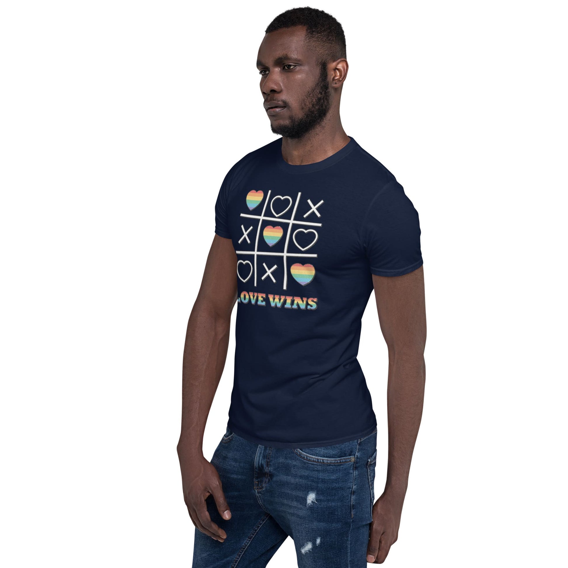 LGBT shirt, love wins pride tee, model 2