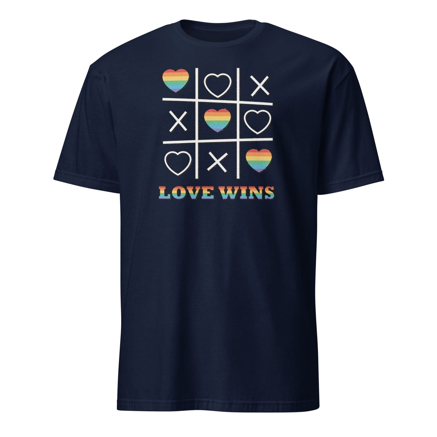 LGBT shirt, love wins pride tee, navy