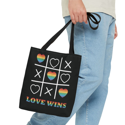 LGBT tote bag, love wins pride bag, small