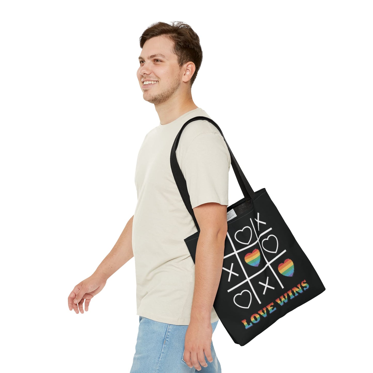 LGBT tote bag, love wins pride bag, medium