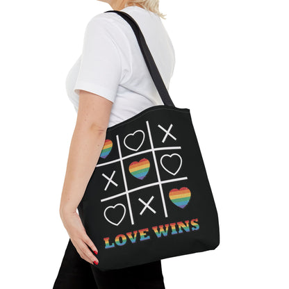 LGBT tote bag, love wins pride bag, medium