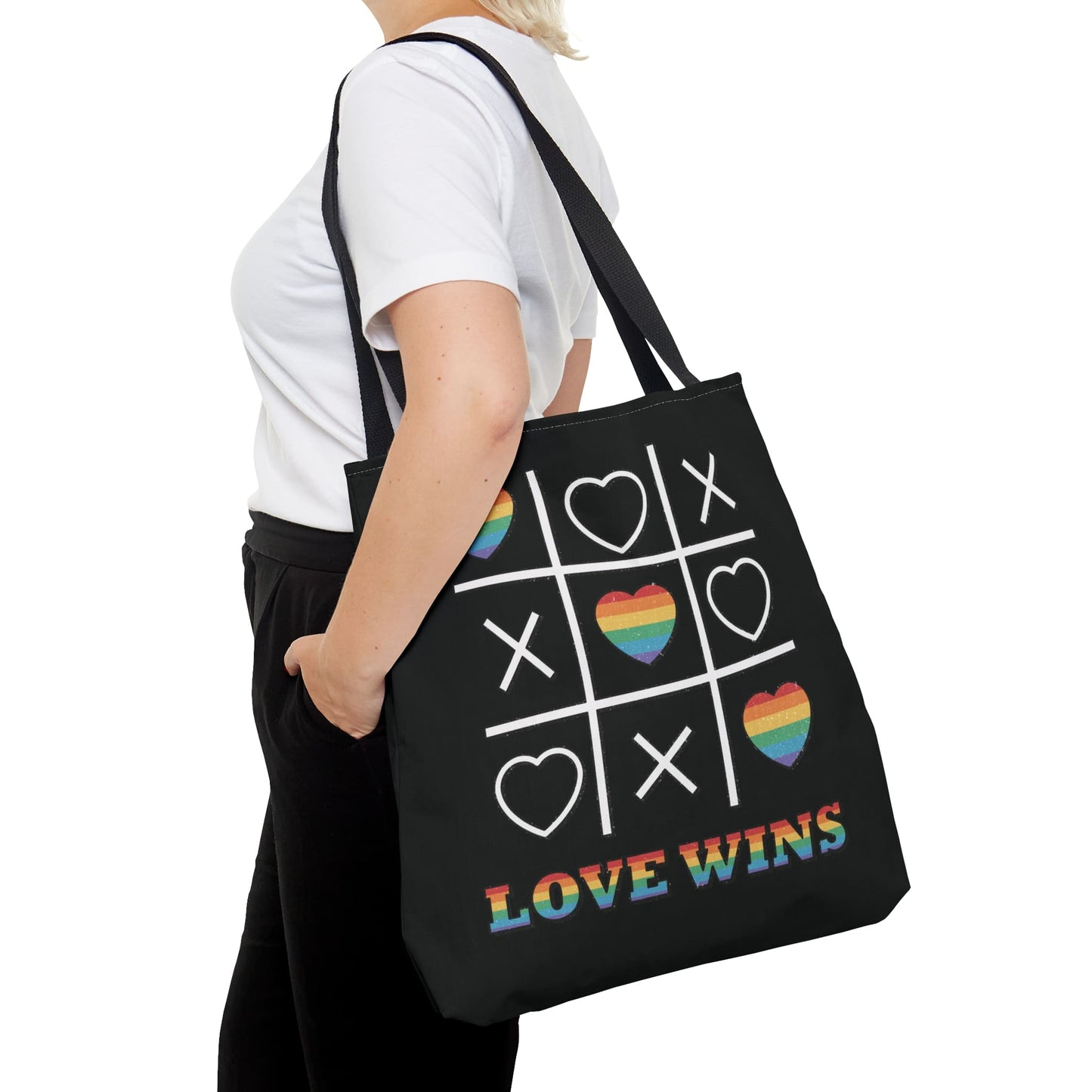 LGBT tote bag, love wins pride bag, large