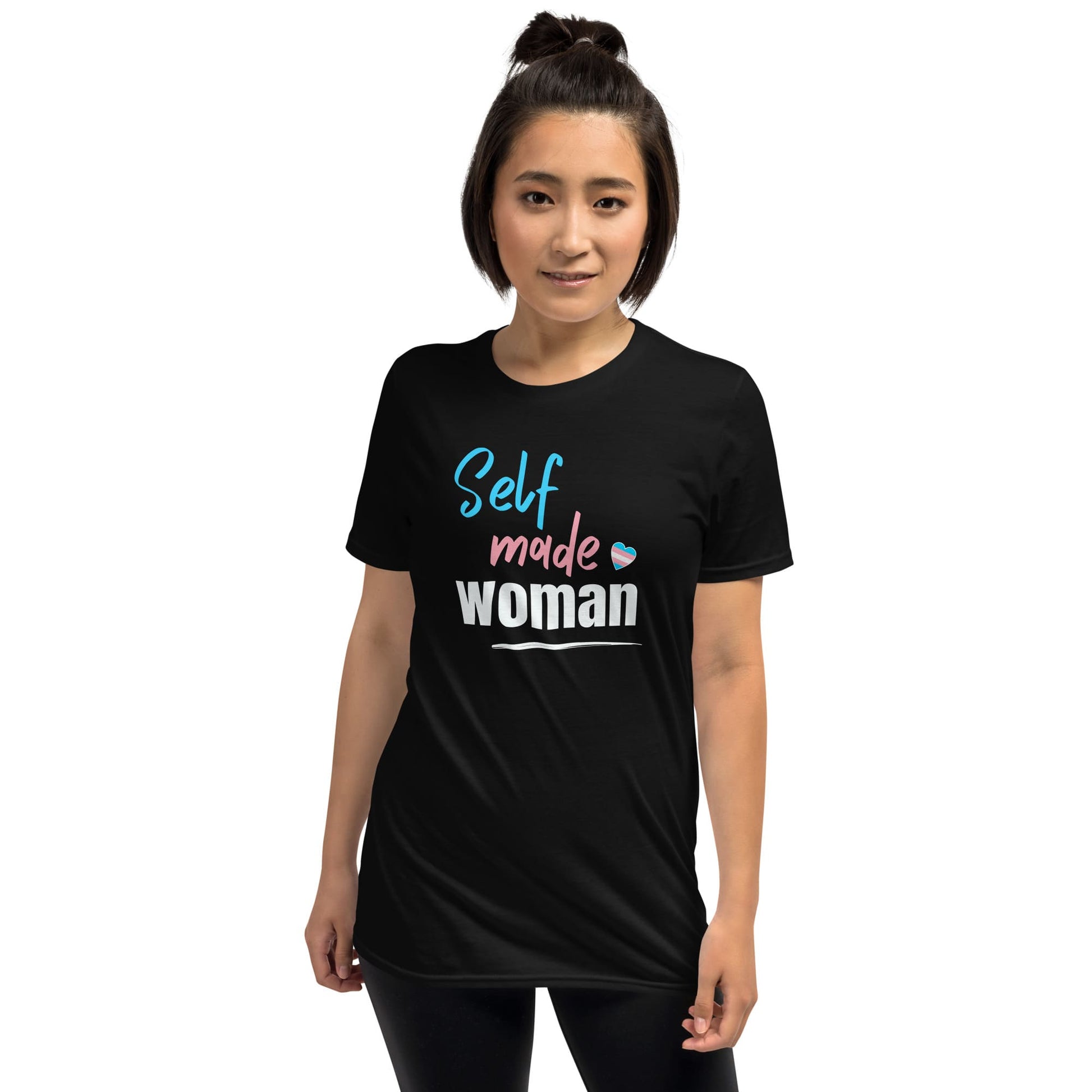 transgender mtf shirt, self made woman trans pride, model