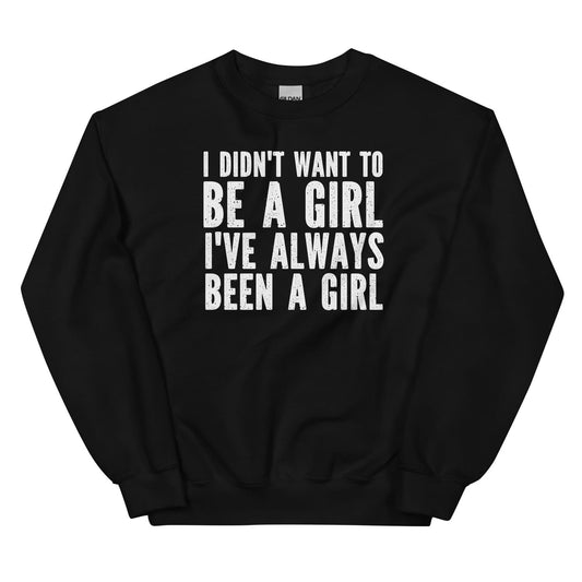 Black MTF transgender sweatshirt with white text on a white background