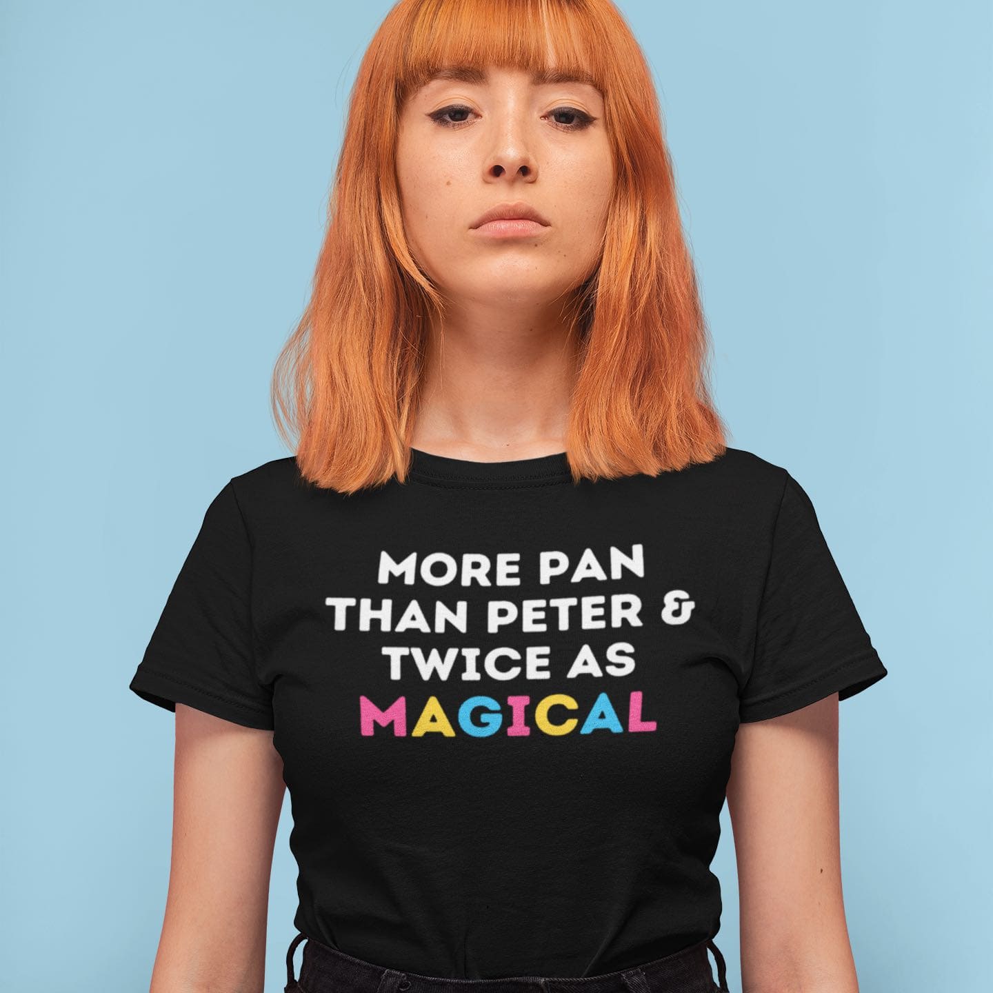 pansexual shirt, funny pan pride quote, in use