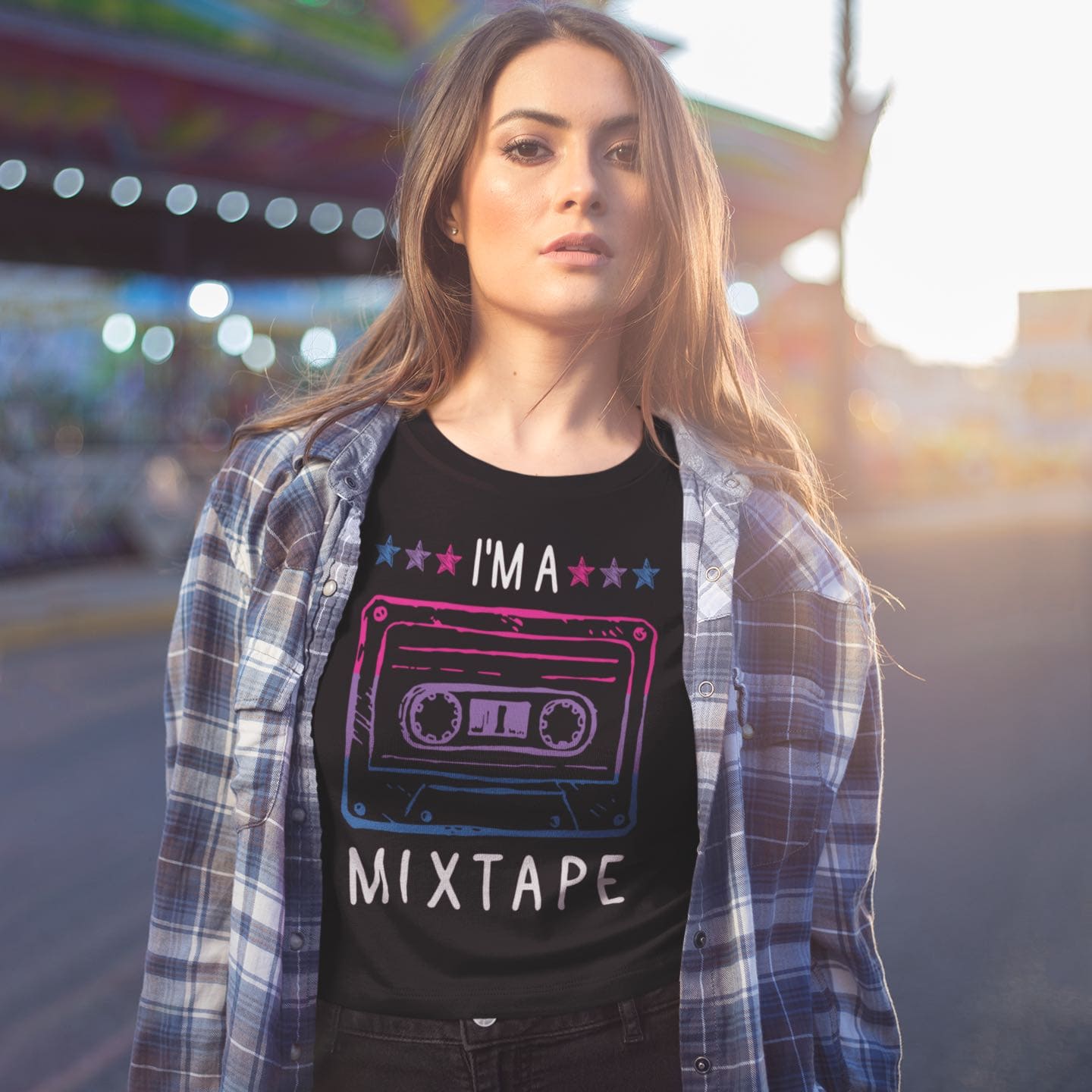 bisexual shirt, mixtape bi pride, in use