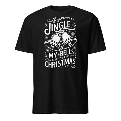 ghost mockup: Rude Christmas Men's Shirt, Jingle My Bells T-Shirt, Inappropriate XMas Tee For Boyfriend Husband, Adult Humor Christmas Gift For Him