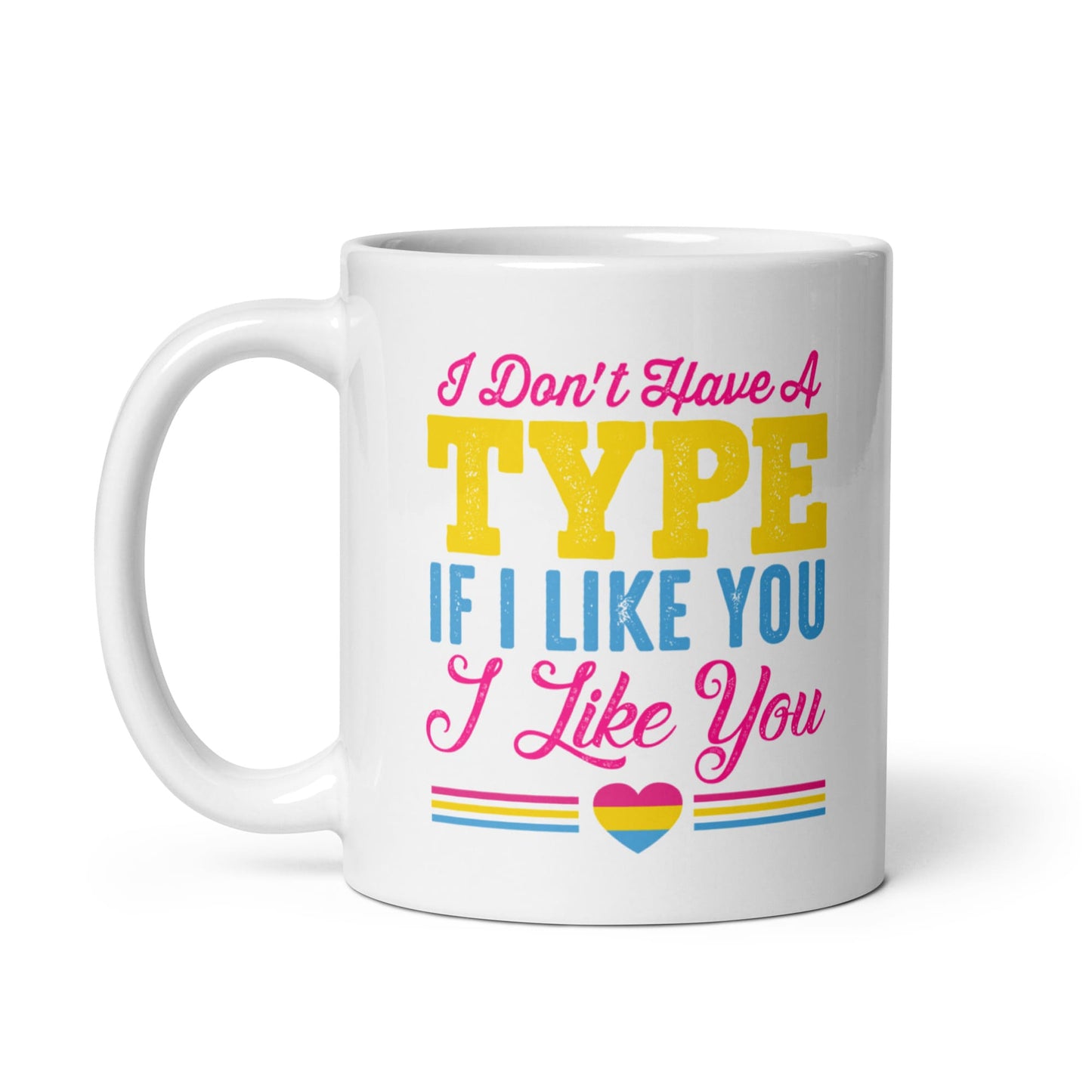 pansexual mug, funny pan pride coffee or tea cup left