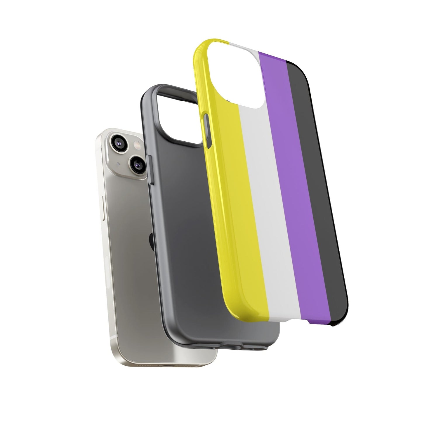 nonbinary flag phone case, layers