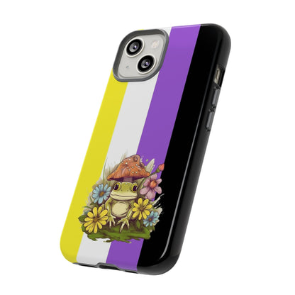 Nonbinary frog phone case, side